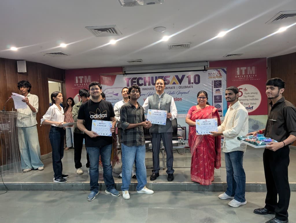 Another Hacktoberfest prize moment on stage, with certificates and a tray of prizes.
